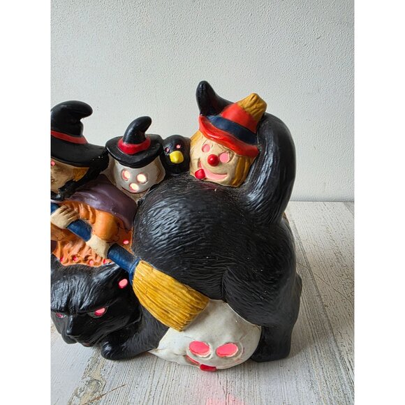 Vintage ceramic Halloween light up cat witch ghost Halloween decor table top sca - Picture 5 of 12